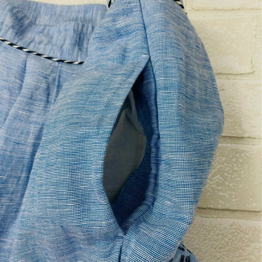 Odille Anthropologie Y2K Alpine Dreams Tiered Skirt Linen Blend Preppy Vintage - Picture 10 of 13